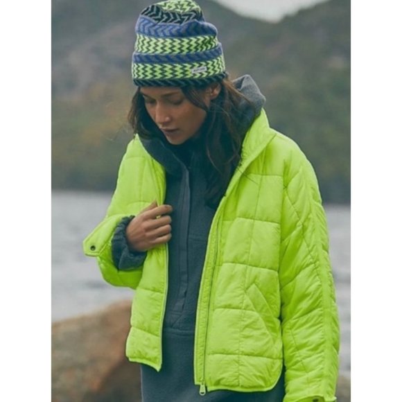 Free People Pippa Packable Puffer Jacket in Highlighter Size Small - Picture 1 of 6